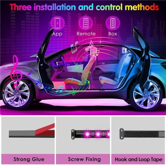 Interior Car Lights Keepsmile Car Accessories APP Control with Remote Music Sync - Picture 5 of 7